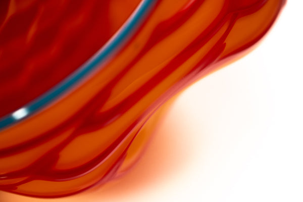 Dale Chihuly SIgned Tiger Lily Seaform Pair Orange Hand-Blown Glass