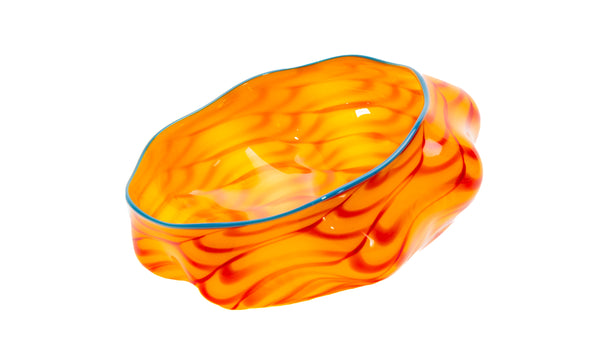 Tiger Lily Seaform Pair Hand Blown Signed Dated Glass Sculpture Rare