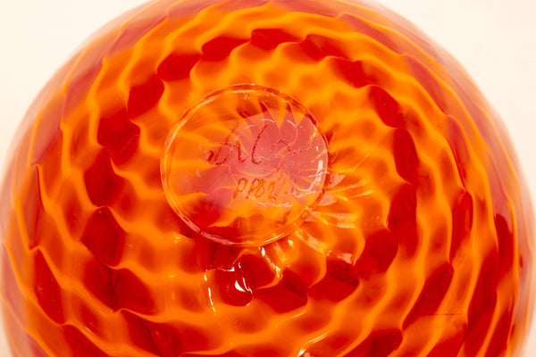 Tiger Lily Seaform Pair Hand Blown Signed Dated Glass Sculpture Rare