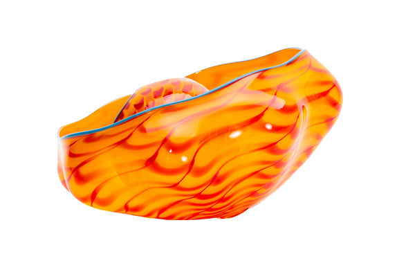 Tiger Lily Seaform Pair Hand Blown Signed Dated Glass Sculpture Rare