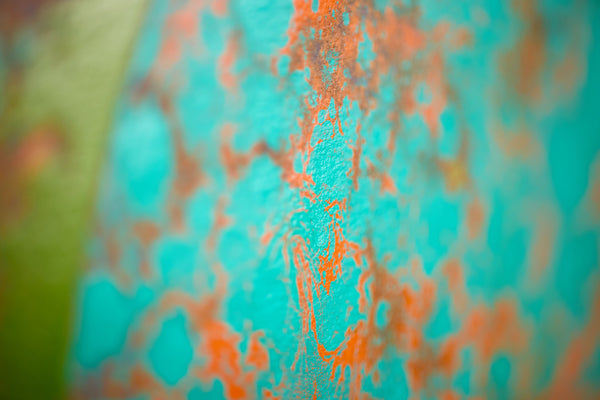 Dale Chihuly Turquoise Orange Macchia Signed 42” Original Painting