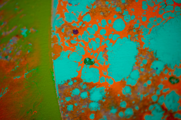 Dale Chihuly Turquoise Orange Macchia Signed 42” Original Painting
