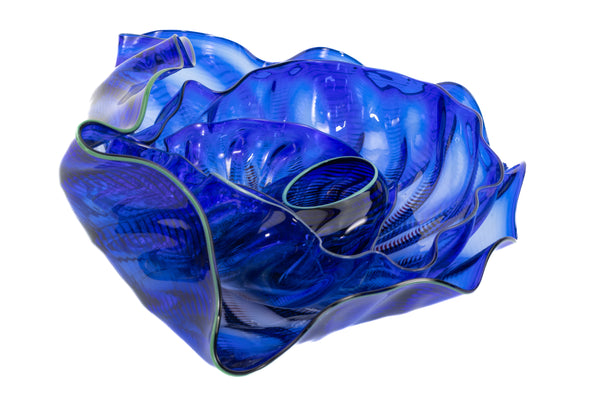 Dale Chihuly Four Piece Ultramarine Seaform Set Handblown Glass