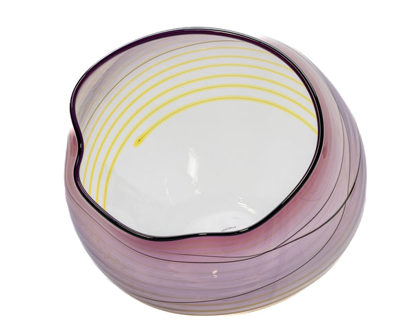 Dale Chihuly Violet Basket 3 Piece Set Signed 2010 Portland Press Hand-blown Glass