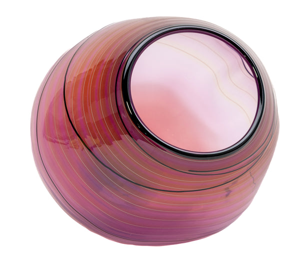 Dale Chihuly Violet Basket 3 Piece Set Signed 2010 Portland Press Hand-blown Glass