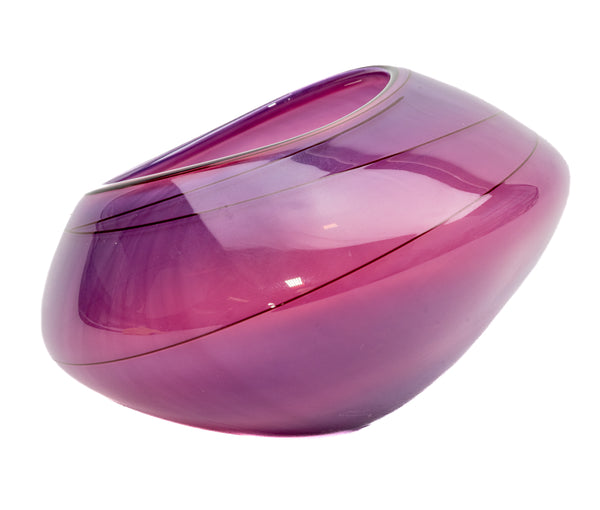 Dale Chihuly Violet Basket 3 Piece Set Signed 2010 Portland Press Hand-blown Glass