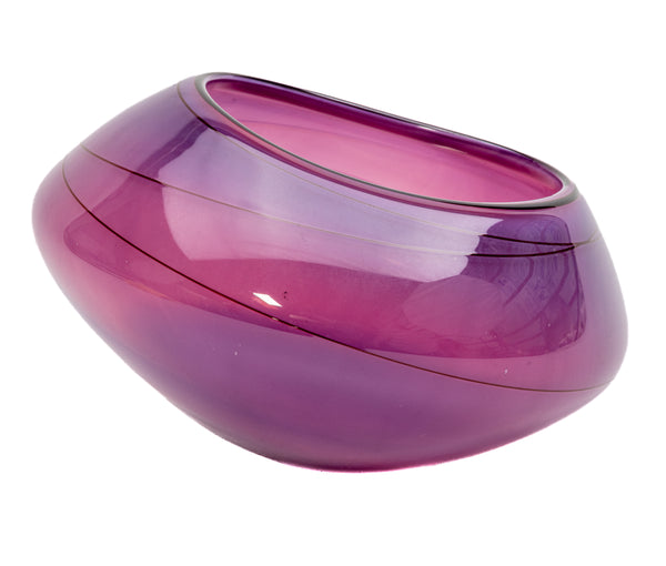 Dale Chihuly Violet Basket 3 Piece Set Signed 2010 Portland Press Hand-blown Glass