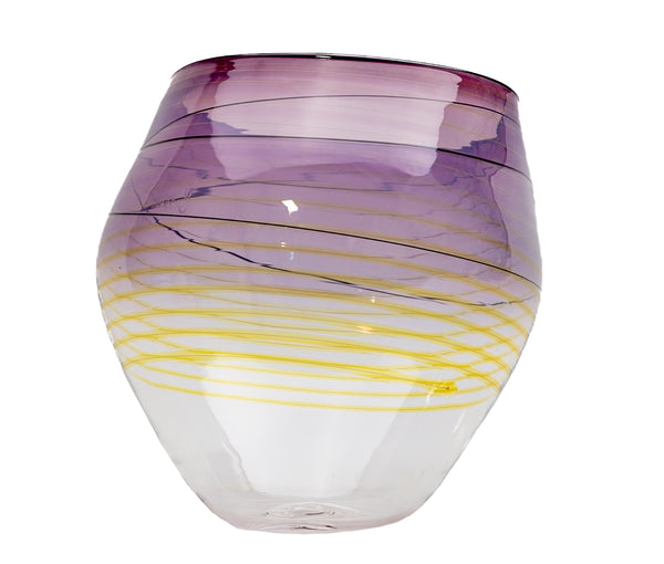 Dale Chihuly Violet Basket 3 Piece Set Signed 2010 Portland Press Hand-blown Glass