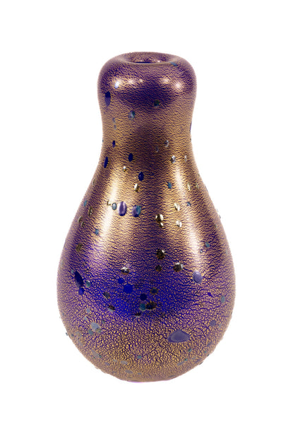 Dale Chihuly Iridescent Violet Philodendron Signed Handblown Glass Vase