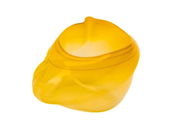 Dale Chihuly Yellow Basket with Orange Lip Wrap Signed 1997 Hand-Blown Glass