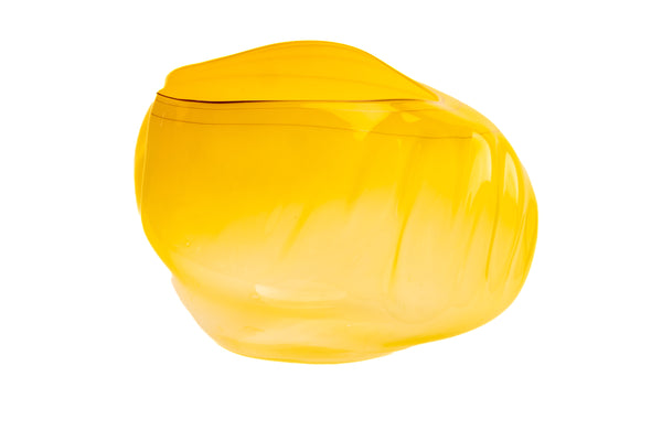 Dale Chihuly Yellow Basket with Orange Lip Wrap Signed 1997 Hand-Blown Glass
