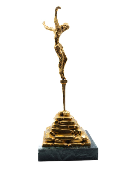 Salvador Dali Christ of St. John of the Cross Gold Sculpture Signed Edition of 500