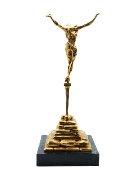 Salvador Dali Christ of St. John of the Cross Gold Sculpture Signed Edition of 500