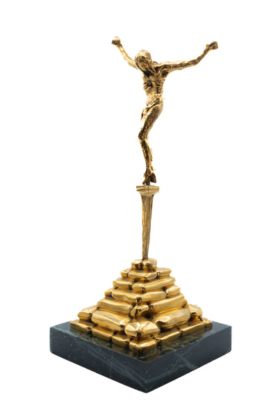 Salvador Dali Christ of St. John of the Cross Gold Sculpture Signed Edition of 500