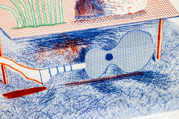 David Hockney Figures with Still Life Etching Edition of 200 From The Blue Guitar Series