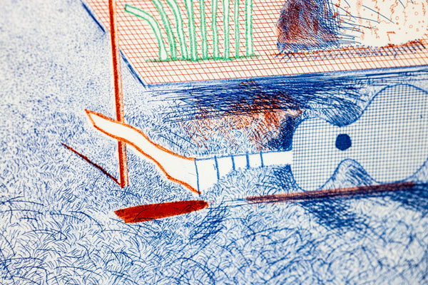 David Hockney Figures with Still Life Etching Edition of 200 From The Blue Guitar Series