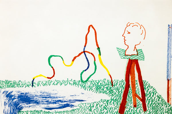 David Hockney Figures with Still Life Etching Edition of 200 From The Blue Guitar Series