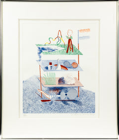 David Hockney Figures with Still Life Etching Edition of 200 From The Blue Guitar Series