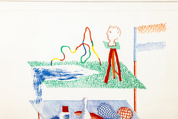 David Hockney Figures with Still Life Etching Edition of 200 From The Blue Guitar Series
