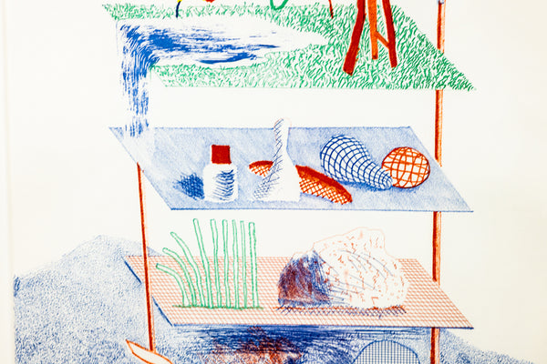 David Hockney Figures with Still Life Etching Edition of 200 From The Blue Guitar Series