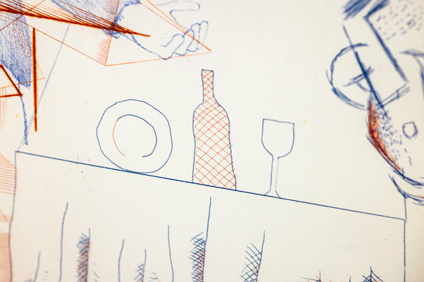 David Hockney The Buzzing of the Blue Guitar Etching Edition of 200 From The Blue Guitar Series