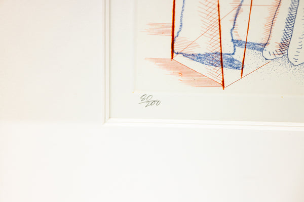 David Hockney The Buzzing of the Blue Guitar Etching Edition of 200 From The Blue Guitar Series