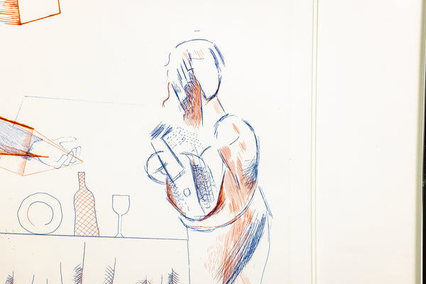 David Hockney The Buzzing of the Blue Guitar Etching Edition of 200 From The Blue Guitar Series