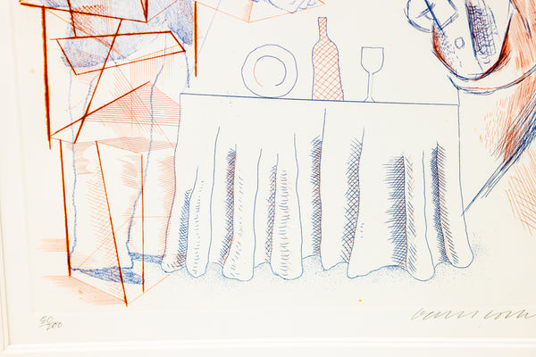 David Hockney The Buzzing of the Blue Guitar Etching Edition of 200 From The Blue Guitar Series