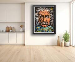 Denny Dent Albert Einstein Large 74.5” Original Canvas Painting