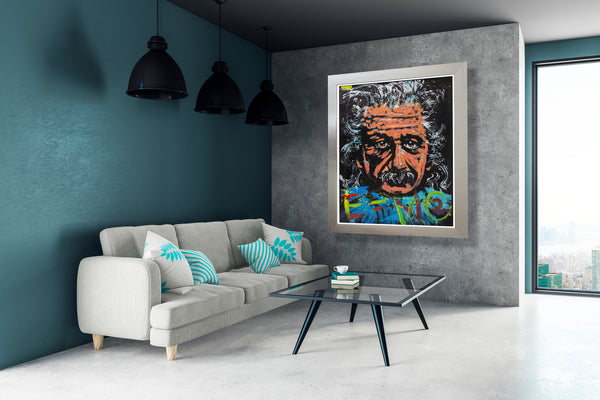 Denny Dent Albert Einstein Large 71” Original Painting