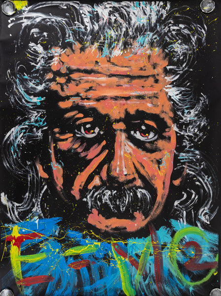 Denny Dent Albert Einstein Large 71” Original Painting