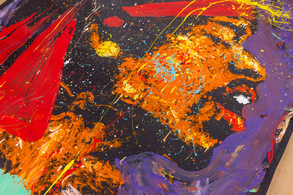 Denny Dent Jimi Hendrix Large 70” Original Painting