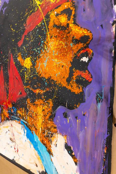 Denny Dent Jimi Hendrix Large 69" Original Painting