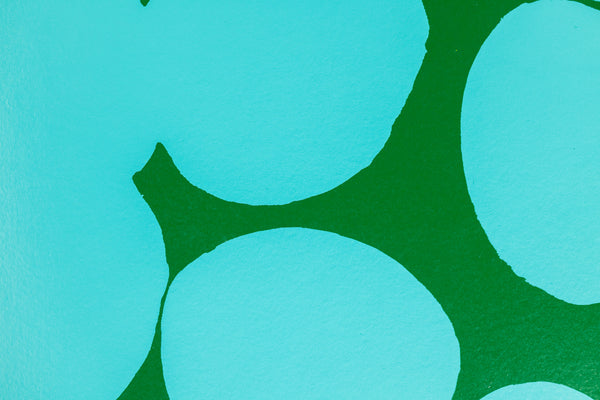 Donald Sultan, Wallflower (Aqua and Dark Green), is a 2018 large-scale color screenprint