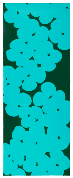 Donald Sultan, Wallflower (Aqua and Dark Green), is a 2018 large-scale color screenprint