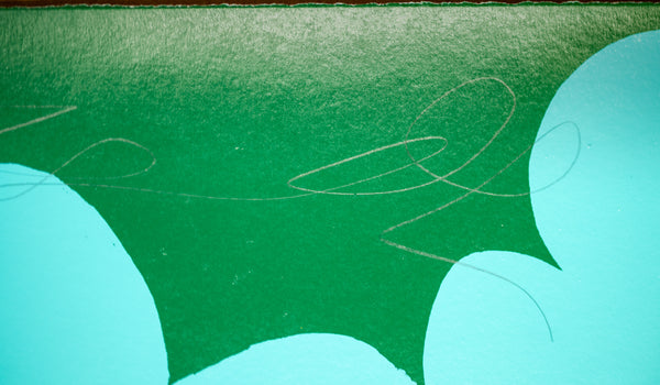 Donald Sultan, Wallflower (Aqua and Dark Green), is a 2018 large-scale color screenprint