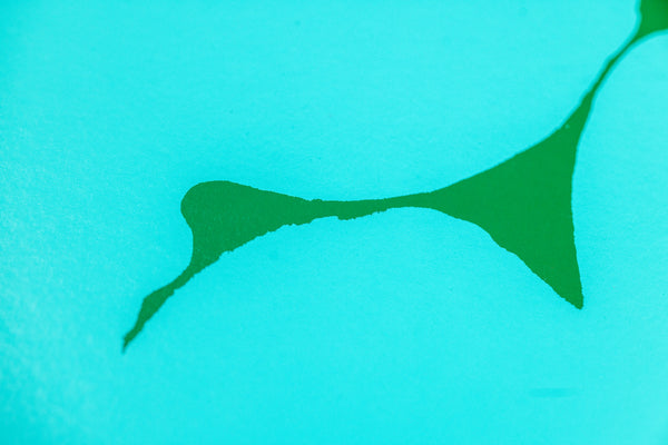 Donald Sultan, Wallflower (Aqua and Dark Green), is a 2018 large-scale color screenprint