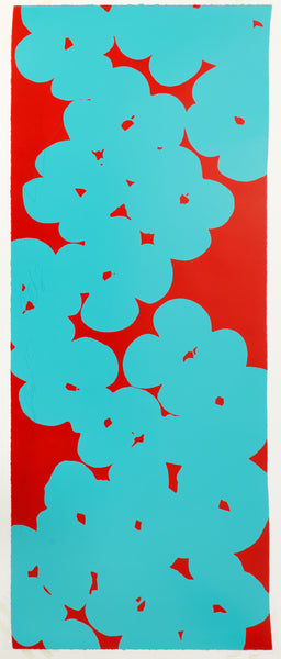 Donald Sultan, Wallflower (Aqua and Red), 2018 Signed Screenprint Edition of 12