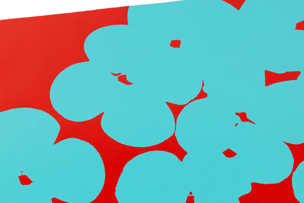 Donald Sultan, Wallflower (Aqua and Red), 2018 Signed Screenprint Edition of 12