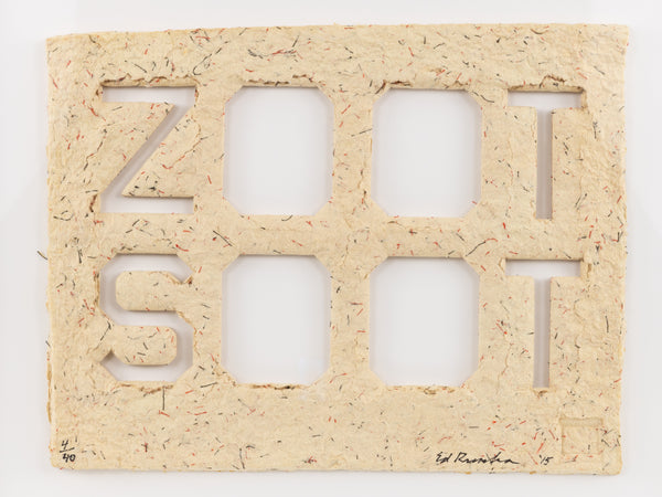 Ed Ruscha Zoot Soot 2015 Die-Cut Letterpress on Handmade Paper Signed Limited Edition
