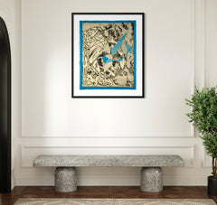 Frank Stella's, Swan Engraving Blue, is a 1983 color relief etching and engraving from the Swan Engravings series. Signed, dated, and numbered 29/30, with gallery certificate of authenticity.