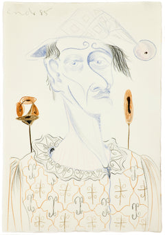 George Condo / Untitled, 1985 / Original colored pencil drawing on paper, 12 1/8 x 8 1/4 inches / Signed and dated 'Condo 85' / Exhibited at Galerie Bruno Bischofberger, Zurich, 1985