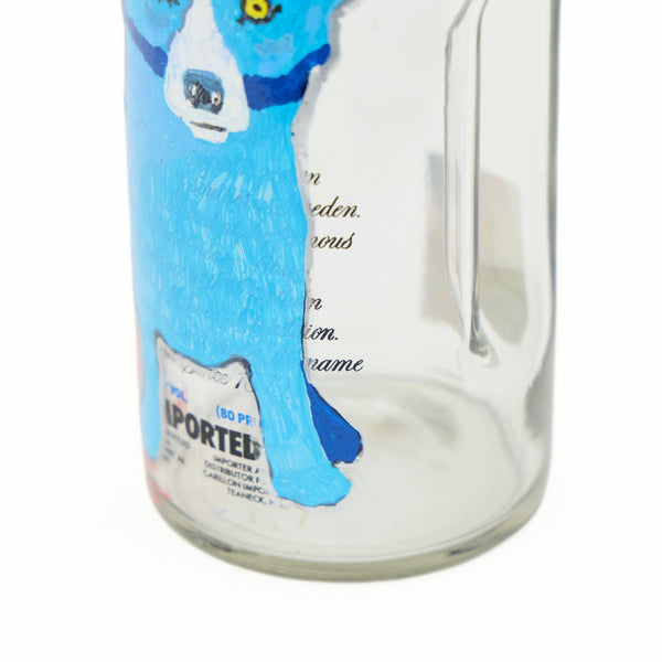 George Rodrigue, Blue Dog, Original Painting on Signed Absolut Vokda Bottle