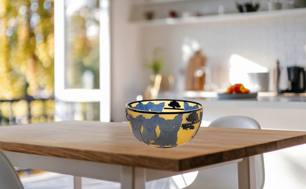 "Blue Dog with Cypress Trees" is a limited-edition cameo glass sculpture by American artist George Rodrigue, notable for its rarity and exceptional craftsmanship