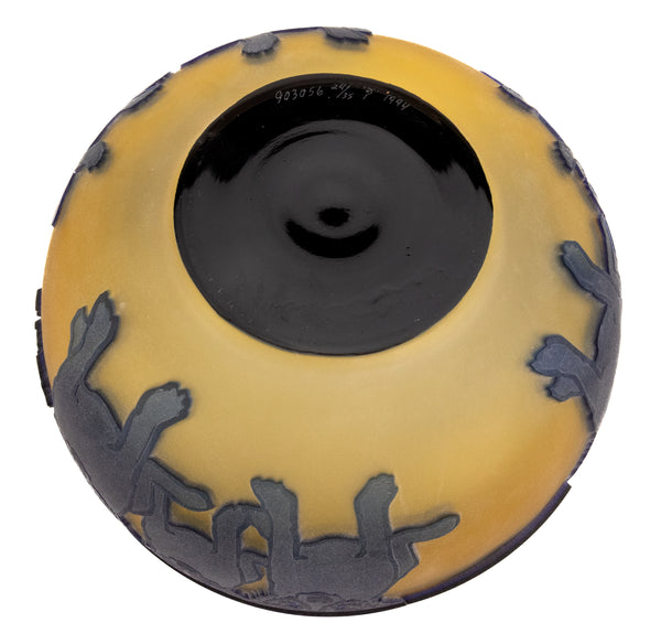 George Rodrigue Glass Sculpture Blue Dog with Cypress Trees 1994 Edition of 35