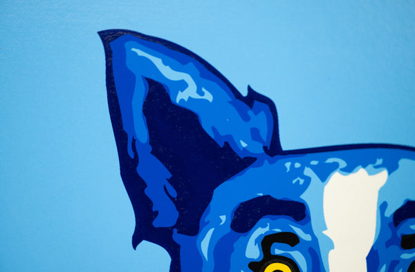 George Rodrigue Blue Skies Shining on Me Blue Dog Silkscreen Signed Edition of 190