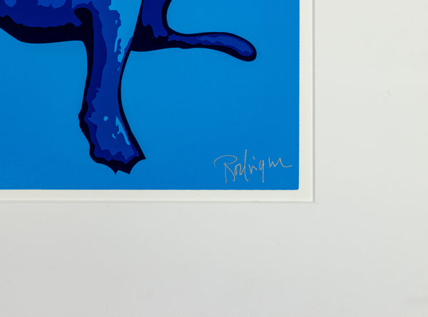 George Rodrigue Blue Skies Shining on Me Blue Dog Silkscreen Signed Edition of 190