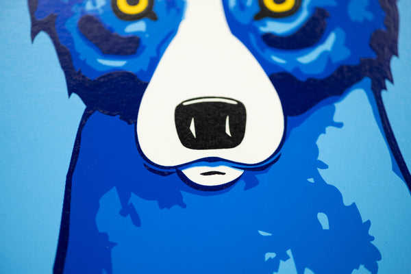 George Rodrigue Blue Skies Shining on Me Blue Dog Silkscreen Signed Edition of 190