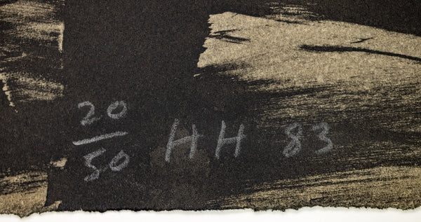 Howard Hodgkin's "Sand (Heenk 70)", is a hand-colored lithograph from the edition of 50 that fuses bold abstraction with emotional memory.