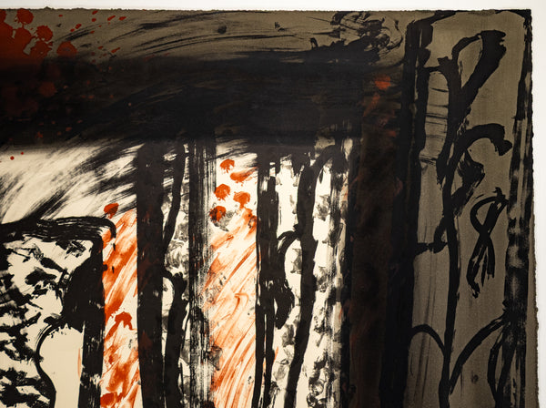 Howard Hodgkin's "Sand (Heenk 70)", is a hand-colored lithograph from the edition of 50 that fuses bold abstraction with emotional memory.